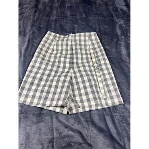 Carol Brent Plaid Shorts Vintage High Waist Side‎ Button Closure Size 12